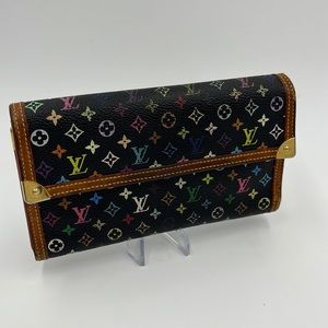 Authentic Louis Vuitton Monogram Multicolor Porte Tresor Long Wallet